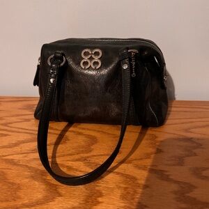 Coach Julia Metallic Black Leather Small Handbag Used
